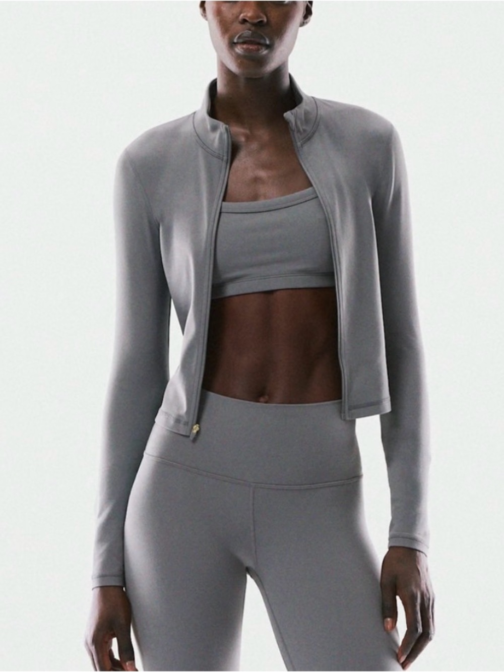 Aritzia BUTTER Limit Zip-Up in Grey